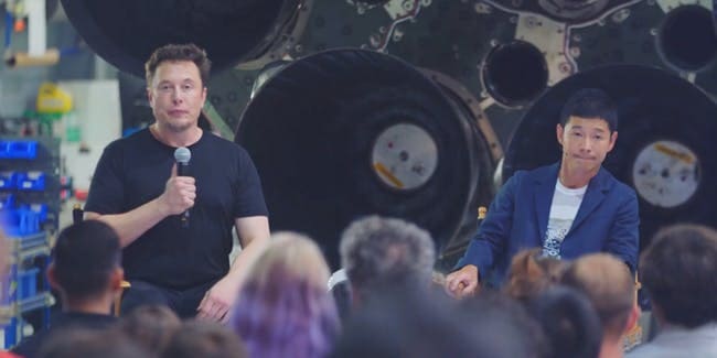 Elon Musk e Maezawa enviarão 8 artista para Lua em 2023