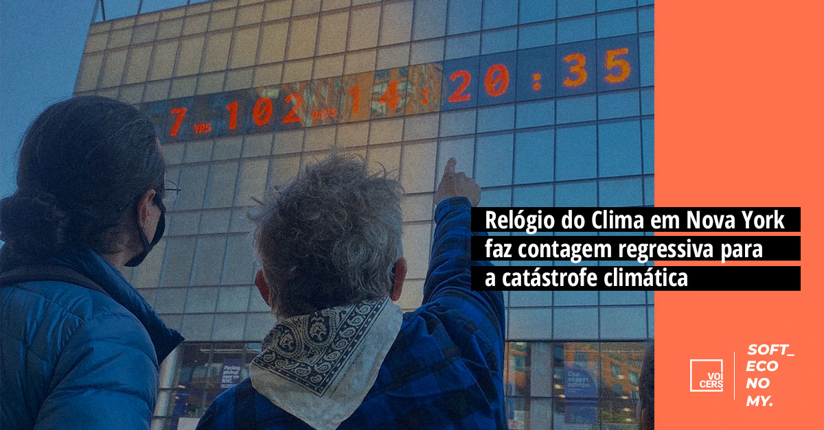 Relógio do Clima em Nova York faz contagem regressiva para a catástrofe climática